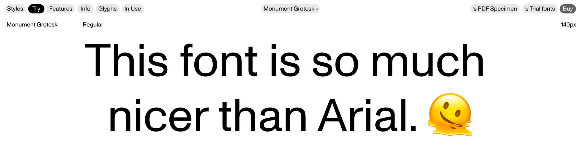 Before: Our website font - Monument Grotesk